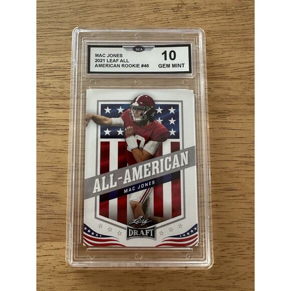 2021 Leaf All American Rookie Mac Jones #46 SCA 10 Gem Mint Alabama Football - Picture 1 of 6